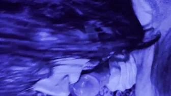 Blowing cock in the blue light !