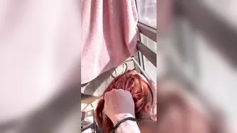 The baby is not ashamed of her neighbors and fucks on the balcony