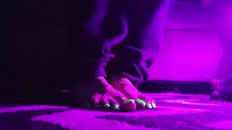 Glow in the dark nail polish! Goth feet in blacklight!