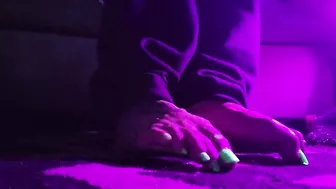 Glow in the dark nail polish! Goth feet in blacklight!