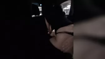 Slut sitting hot inside the car