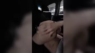 Slut sitting hot inside the car