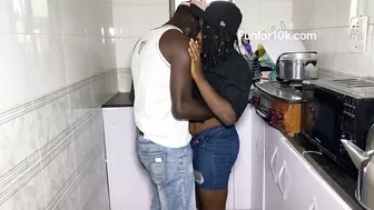 Big Ass Babe Getting Fucked On The Kitchen Counter By Her Big Dick Boyfriend