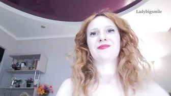 lady redhead camel toe tease after strip in transparent thongs