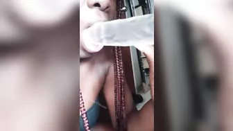 PETITE EBONY GIRL WITH DREALS RIDE DILDO HOW SHE COULD RIDE YOUR COCK