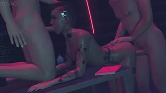 Axen hardcore intense double penetration in the nightclub hot big ass thirsty for cock and cum