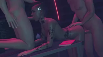 Axen hardcore intense double penetration in the nightclub hot big ass thirsty for cock and cum