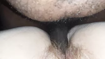 Neighbor fucks my hairy wet pussy with his bbc