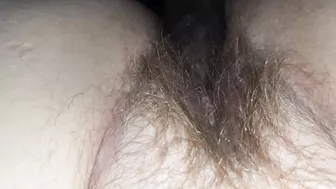 Neighbor fucks my hairy wet pussy with his bbc