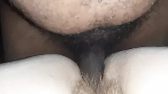 Neighbor fucks my hairy wet pussy with his bbc