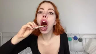 THROAT GAGGING WITH TONGUE DEPRESSOR - teaser