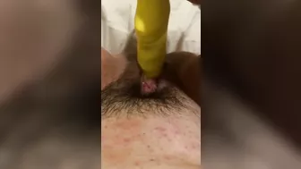 Girl Gets a Vibrator Deep in Her Dripping Pussy