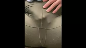 BBW Squirting through Leggings