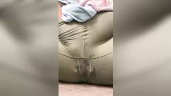 BBW Squirting through Leggings