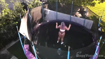 Perfect Ass Mature Trampoline Jumping