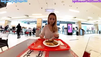 Public CumOmlette eating in a restaurant with a LOAD of fresh CUM (SORT)