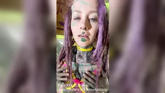 Onlyfans hippie Anuskatzz has anal sex till orgasm in her camper and gets a big cumshot in her face