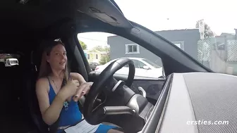 Ersties - Hot Blonde Masturbates In Her Car