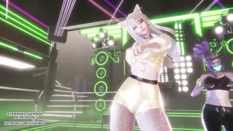 [MMD] T-ARA - Sugar Free Ahri Seraphine Akali Sexy Hot Kpop Dance League Of Legends 4K Uncensored