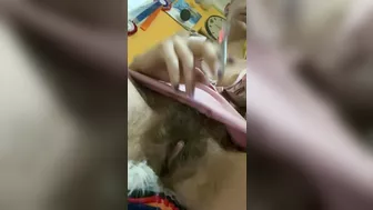 Smoking hairy pussy