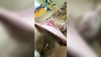 Smoking hairy pussy