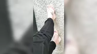 Sexy MILF's erotic walk in high heels