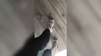 Sexy MILF's erotic walk in high heels