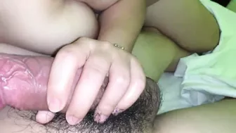 Step sister blow my dick hard with her bouncing boobs