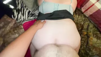 Fat Asian ass gets cream pie