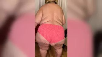 The very fat grandmother wearing her panties