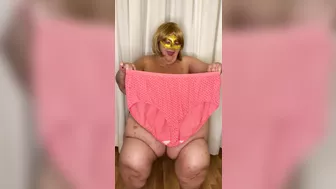 The very fat grandmother wearing her panties