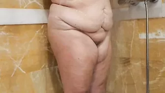 My Chubby Older BBW Step Mom takes a nice shower.