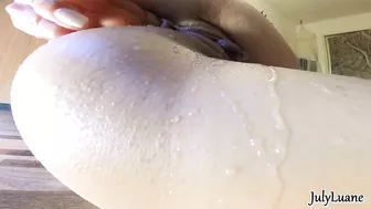 Anal Golden Unicorn Dildo did its Job - Ultra Close Up Pov Squirt