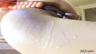 Anal Golden Unicorn Dildo did its Job - Ultra Close Up Pov Squirt