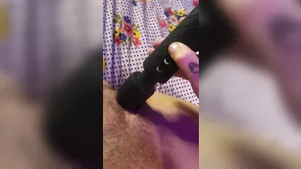 Solo squirt with clit vibrator