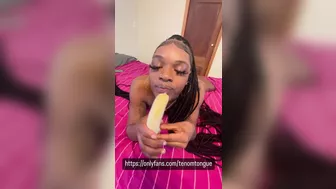 Tenomtongue sucks on banana like a pro only fans leak