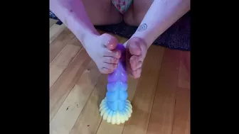 Foot job on Bad dragon