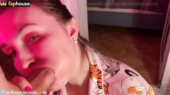 Cum in mouth for stepmom before bed