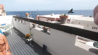 Quick blowjob on our terrace