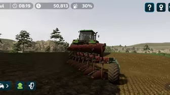 John Deer 4755 plowing in FS23mobile