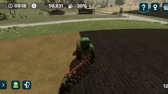 John Deer 4755 plowing in FS23mobile