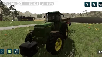 John Deer 4755 plowing in FS23mobile