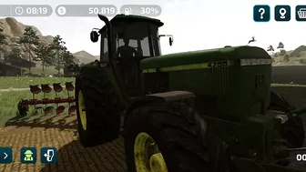 John Deer 4755 plowing in FS23mobile