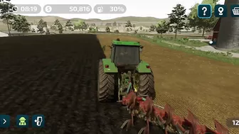 John Deer 4755 plowing in FS23mobile