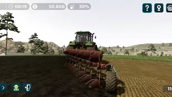 John Deer 4755 plowing in FS23mobile