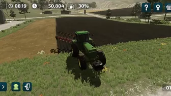 John Deer 4755 plowing in FS23mobile