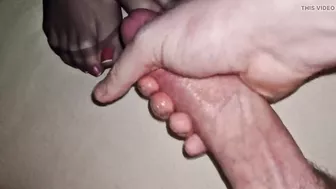 Cum on pearl france toenails in black nylon