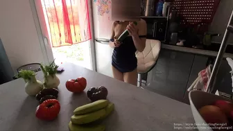 a Milf so hungry for cock that she gets fucked by a cucumber