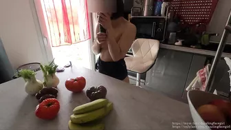 a Milf so hungry for cock that she gets fucked by a cucumber