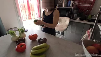 a Milf so hungry for cock that she gets fucked by a cucumber